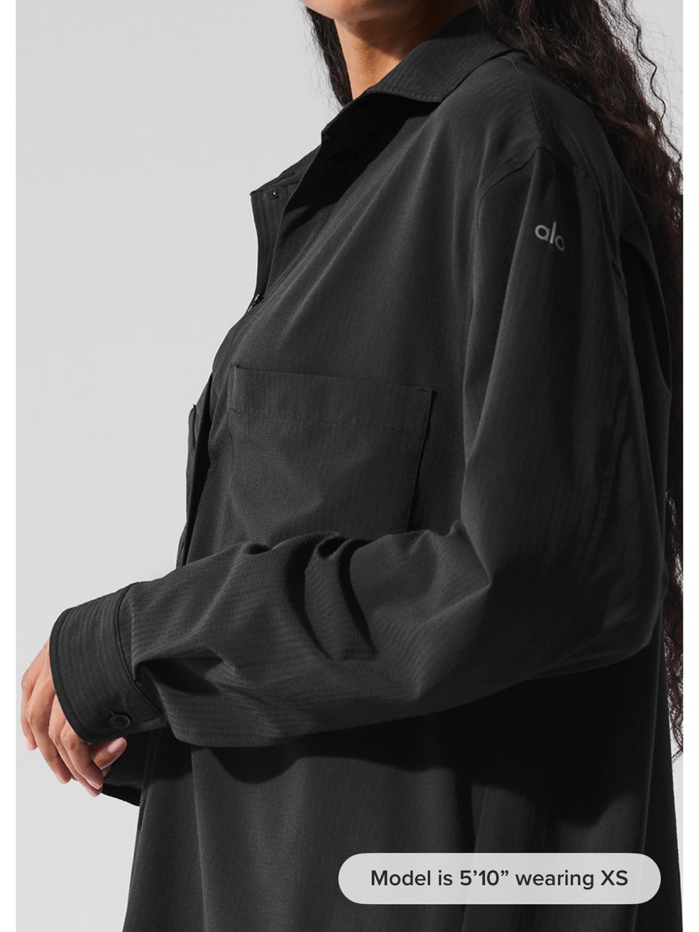 ALO Yoga Dreamscape Black Utility Button-Front Jacket